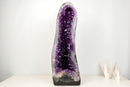 Large AAA-Grade Amethyst Cathedral Geode – Royal Purple Gemmy Crystals & Polished Agate Back (55 Lb / 27 in)