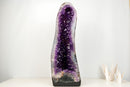 Large AAA-Grade Amethyst Cathedral Geode – Royal Purple Gemmy Crystals & Polished Agate Back (55 Lb / 27 in)
