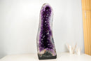 Large AAA-Grade Amethyst Cathedral Geode – Royal Purple Gemmy Crystals & Polished Agate Back (55 Lb / 27 in)
