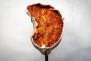 Statement Large Sculptural Crescent Moon Madeira Citrine Geode with AAA-Grade Orange Druzy & White Quartz Border (67 In. 196 Lb) - E2D Crystals & Minerals