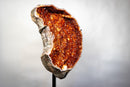 Statement Large Sculptural Crescent Moon Madeira Citrine Geode with AAA-Grade Orange Druzy & White Quartz Border (67 In. 196 Lb) - E2D Crystals & Minerals