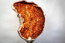 Statement Large Sculptural Crescent Moon Madeira Citrine Geode with AAA-Grade Orange Druzy & White Quartz Border (67 In. 196 Lb) - E2D Crystals & Minerals
