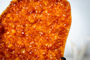 Small Madeira Citrine Geode Cluster – AAA-Grade, with Sparkly Golden Orange/Amber Druzy on Stand (2.0 Kg / 4.3 lb) - E2D Crystals & Minerals
