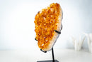 Small High-Grade Brazilian Citrine Cluster – Vibrant Golden-Orange Crystal Druzy on Custom Stand (7.5 In / 2.5 Lb) - E2D Crystals & Minerals