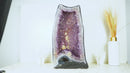 Large Amethyst Geode Cathedral with Shiny, Saturated Lavender Purple Amethyst and Polished Back