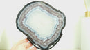Collector Grade Blue Lace Agate with Clear Quartz Geode Slice, All-Natural