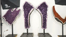 6.9 Ft Tall Pair of Giant Amethyst Geodes AAA Dark Purple Amethyst Druzy