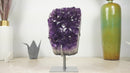 Natural Grape Jelly Amethyst Cluster on Stand, AAA Deep Purple Amethyst