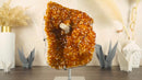 Orange Citrine Geode Cluster with Calcite and Crystal Druzy