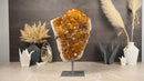 Large Citrine Crystal Flower Rosette on Stand