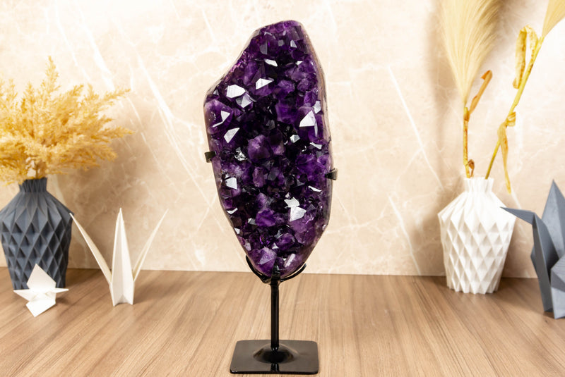 Amethyst Geode Cluster with AAA Dark Purple Grape Jelly Amethyst Points collective