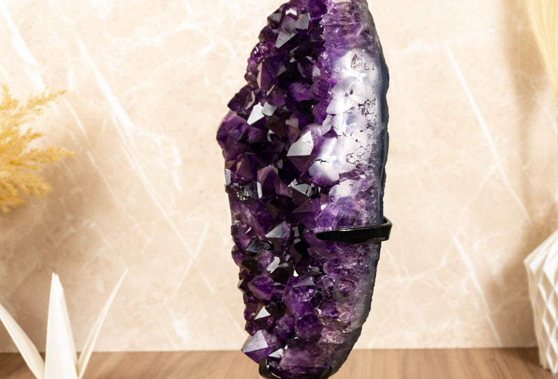 Amethyst Geode Cluster with AAA Dark Purple Grape Jelly Amethyst Points collective