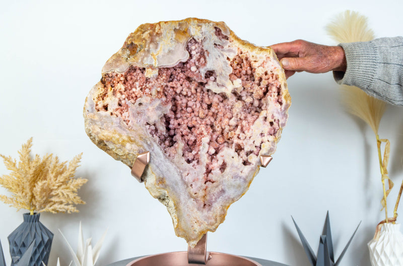 Gallery Grade Large AAA Natural Pink Amethyst Geode - E2D Crystals & Minerals