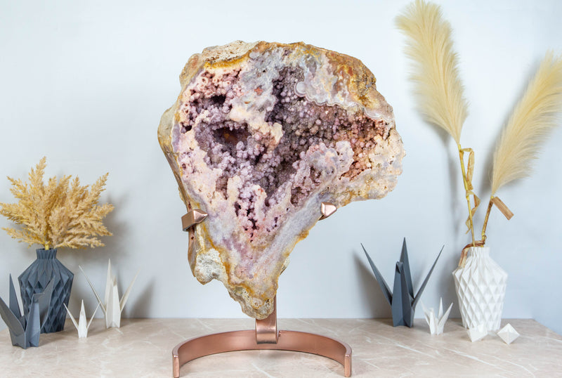 Museum AAA Natural Pink Amethyst Geode Sparkly Rose Amethyst Druzy - 64 Lb X Large - E2D Crystals & Minerals