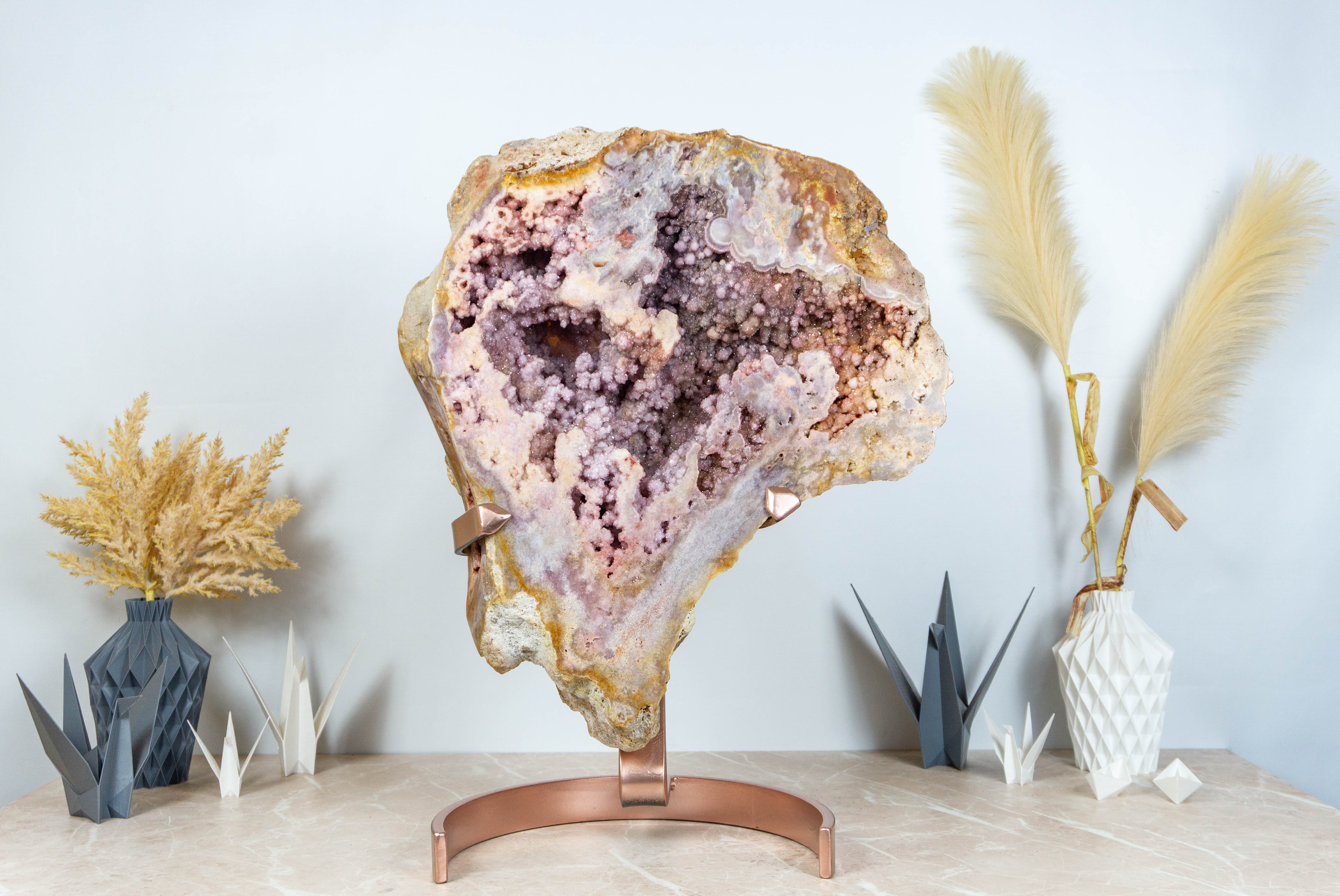 Museum Pink Amethyst Geode Sparkly Rose Amethyst Druzy | E2D