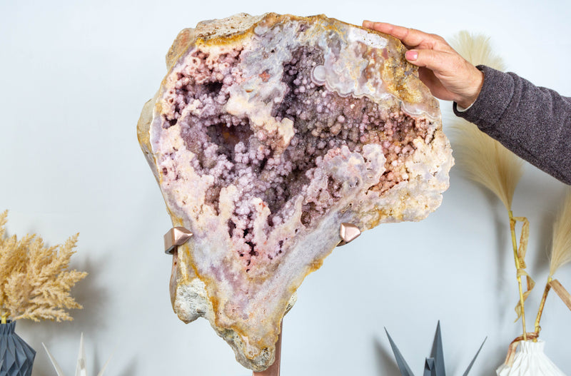 Museum AAA Natural Pink Amethyst Geode Sparkly Rose Amethyst Druzy - 64 Lb X Large - E2D Crystals & Minerals