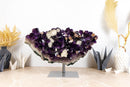 Rare Large AAA Amethyst Cluster with Calcite and Cristobalite - E2D Crystals & Minerals