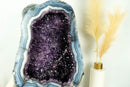 Rare World-Class Amethyst Geode with White and Blue Lace Agate
