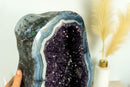 Rare World-Class Amethyst Geode with White and Blue Lace Agate