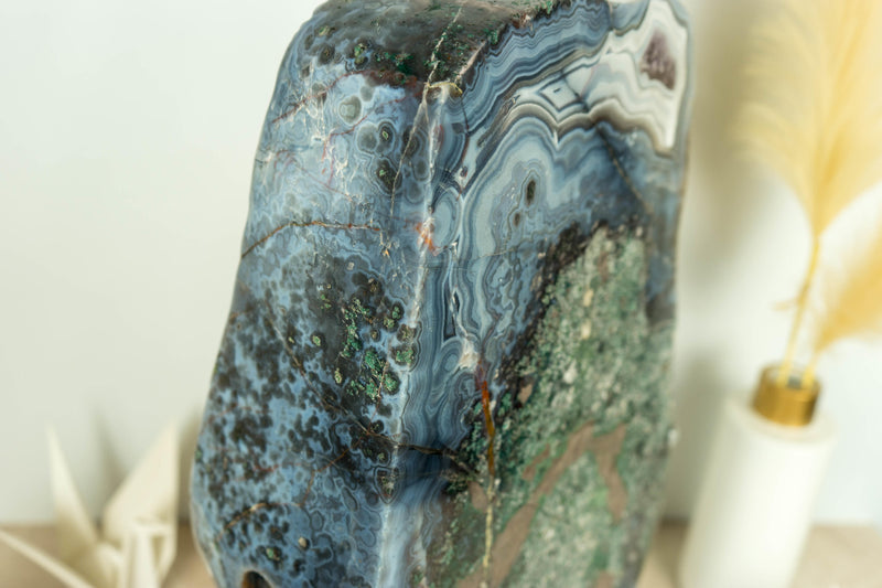 Rare World-Class Amethyst Geode with White and Blue Lace Agate