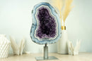 World-Class Amethyst Geode with White and Blue Lace Agate