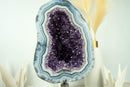 World-Class Amethyst Geode with White and Blue Lace Agate