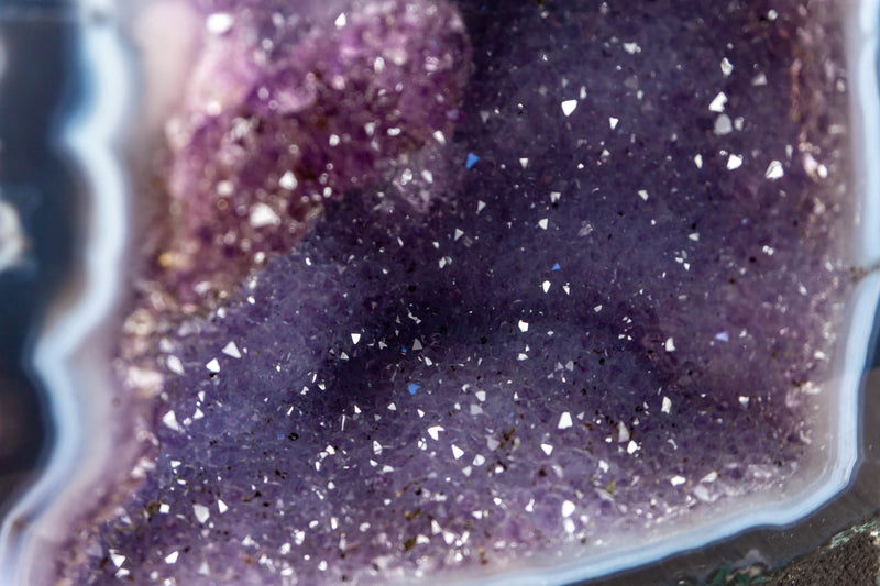 Small Banded Agate with Purple Galaxy Amethyst Geode collective