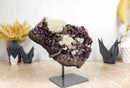 Amethyst Cluster with Flower Crystal Calcite on Metal Stand collective