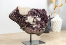 Amethyst Cluster with Flower Crystal Calcite on Metal Stand collective