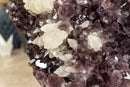 Amethyst Cluster with Flower Crystal Calcite on Metal Stand collective