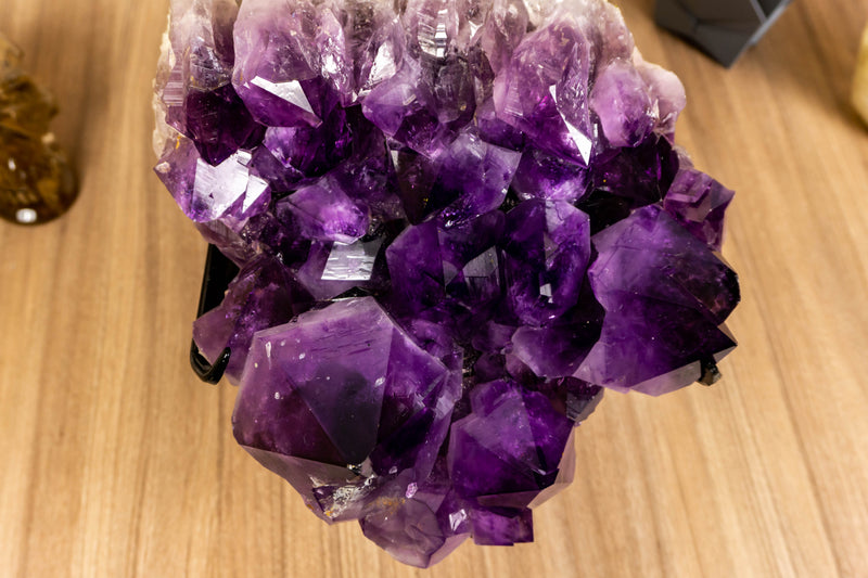 Amethyst Cluster with X-Large Rich Dark Deep Purple Druzy Points collective