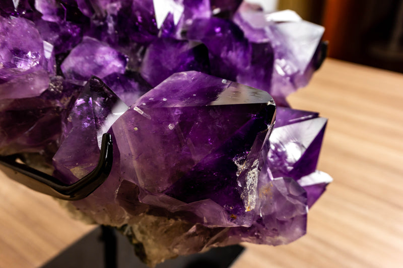 Amethyst Cluster with X-Large Rich Dark Deep Purple Druzy Points collective