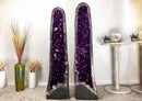 Pair of Tall Amethyst Cathedral Geodes of AAA Deep Purple Amethyst - E2D Crystals & Minerals