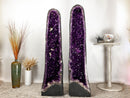 Pair of Tall Amethyst Cathedral Geodes of AAA Deep Purple Amethyst - E2D Crystals & Minerals