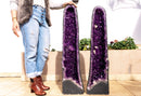 Pair of Tall Amethyst Cathedral Geodes of AAA Deep Purple Amethyst - E2D Crystals & Minerals