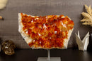 Deep Orange Citrine Flower Cluster on Stand collective