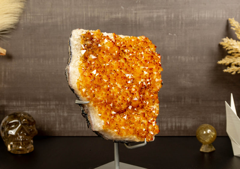 Yellow Citrine Cluster with Deep Yellow Citrine Druzy collective