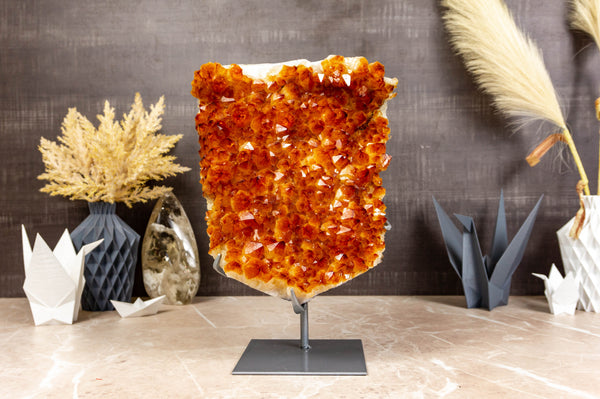 Natural Dark Orange Citrine Cluster AAA Citrine Crystal Druzy collective