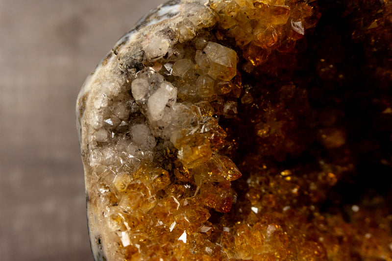 Citrine Geode Cathedral with Flower Stalactites collective