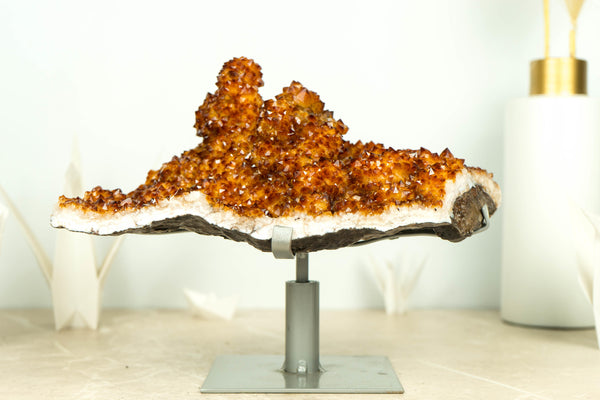 Beautiful Orange Cognac Citrine with Stalactite Flower Formations