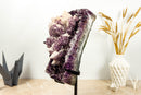 Amethyst Cluster with UV Reactive Crystal Calcite, Aaa Collector Grade Amethyst Cluster collective