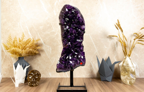 Large Amethyst Geode Cluster with AAA, Dark Purple Grape Jelly Amethyst Points collective