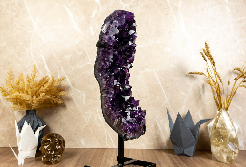 Large Amethyst Geode Cluster with AAA, Dark Purple Grape Jelly Amethyst Points collective