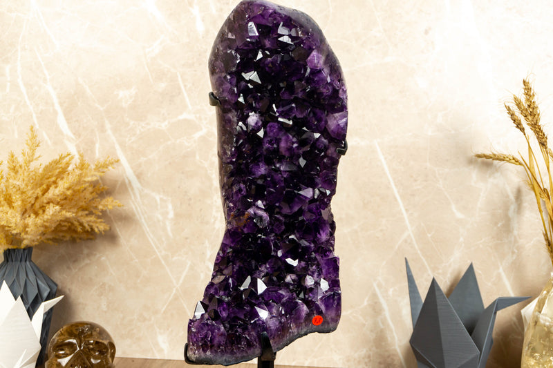 Large Amethyst Geode Cluster with AAA, Dark Purple Grape Jelly Amethyst Points collective