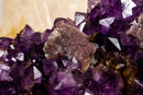 Amethyst Cluster with Calcite and Golden Goethite, Aaa Dark Amethyst collective