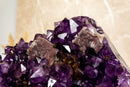 Amethyst Cluster with Calcite and Golden Goethite, Aaa Dark Amethyst collective