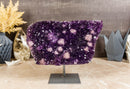 Unique Deep Dark Purple Amethyst with Crystal Calcite Inclusions collective