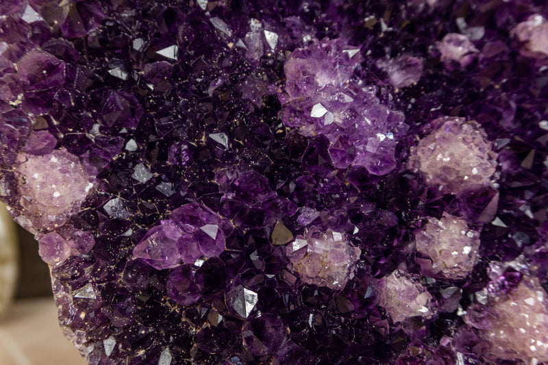 Unique Deep Dark Purple Amethyst with Crystal Calcite Inclusions collective