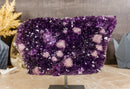 Unique Deep Dark Purple Amethyst with Crystal Calcite Inclusions collective