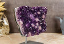 Unique Deep Dark Purple Amethyst with Crystal Calcite Inclusions collective